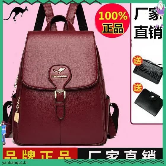 18.000 pessoas coleção genuíno genuíno couro genuíno mochila feminina 2026 novo estilo versão coreana grande capacidade