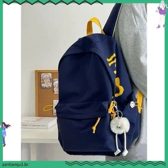 Novo estilo estudante mochila simples All-Match carta mochila de grande capacidade Preppy Casual Commu