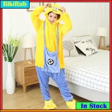 Macacão Minion Adulto Unissex Kigurumi De Natal – Pijamas De Flanela Ultramacia De Desenho Animado Com Design Capuz , Ót