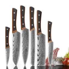 Novo estilo de aço inoxidável padrão Laser cavalo padrão onda faca cozinha faca chef faca cozinha combinação doméstico a