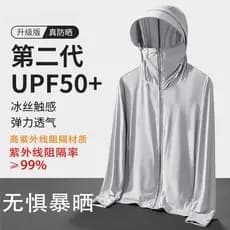 Roupas de proteção solar de seda gelada masculinas 2025 verão novo estilo à prova de ultravioleta ultrafino respirável p