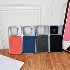 Adequado para capa de telefone Xiaomi 15, capa de couro de cor sólida com borda macia fosca simples e luxuosa leve, capa