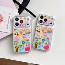 Capa de telefone Animal grafite colorida estilo Instagram fofa, adequada para iPhone 16/17 Pro Max e Apple 15 [AT1248]