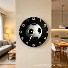 30cm Retro estilo Pastoral futebol relógio de parede casa sala estar decoração relógio parede sala estar