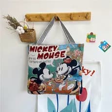 Mickey Mouse pequeno urso coelho bordado saco lazer trabalho compras viagem de curta distância bolsa de ombro portátil d