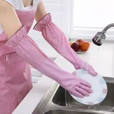 Luvas de Borracha Impermeáveis para Lavar Louça/Limpeza, Espessas e Quentes PRESTON/Multicolor