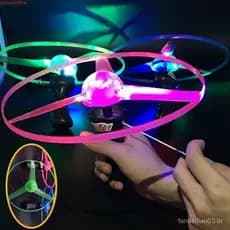 JUNYUE Hélice Helicóptero Brinquedos Luminosos Jogos Ao Ar Livre Lâmpada Lidar Com Piscando Puxar Corda Voando UFO