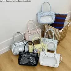 LACYES Star Itabag , Bolsa Harajuku Ulzzang Ita De Nylon De Ombro Transparente Em PVC De Cor Sólida Y2K