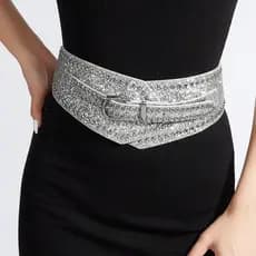 Moda cintura estreita elástica senhoras cinto de Metal rebite vestido decorativo cinto combinando casaco camisola cinto