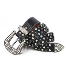 Cinto de strass unissex com fivela de pino, Punk, estilo europeu e americano, tendência de moda única, calças combinadas
