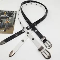 Cinto de pôquer ocidental com fivela de pino, masculino e feminino, mesmo estilo 2025, europeu, americano, Metal, prata,