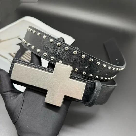 Street Wear cruz rebite cinto masculino feminino mesmo estilo moda All-Match estilo Punk cinto Retro decorativo cinto