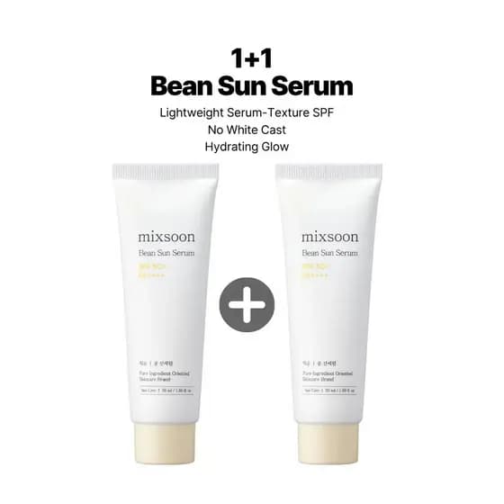 (mixsoonofficial](1+1)BeanSunSerum50mlDUOValuePack | Proteção de Amplo Espectro SPF50+PA++++ | NoCast, Leve, Rápida abso