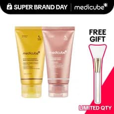 [medicubeOfficialShop]WrappedinGlowDuo:ViralMorningShedWrappingMaskSET | Máscara de Ácido Kójico e Cúrcuma, Máscara Notu