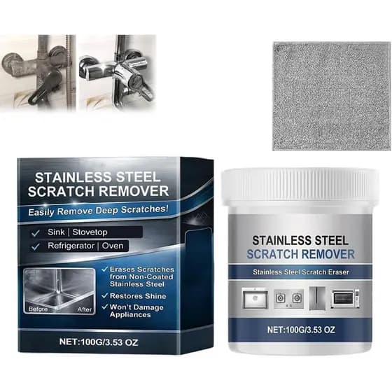 Kit Removedor de Riscos em Aço Inoxidável OKLJ, Restaurador de Pia em Aço Inoxidável, Restaurador Multiuso, Removedor de