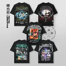 Youngla Cartoon Retro Impresso Em Torno Do Pescoço Camiseta 100 % Algodão Premium Masculino E Feminino Americano Casual