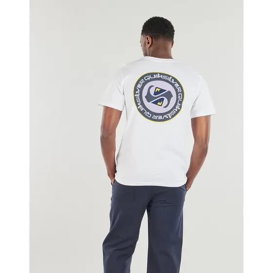 Quik Camiseta Masculina De Estilo Extremo Para Andar E Surf Com Emblema Circular Estampa 100 % Algodão Premium , Manga C