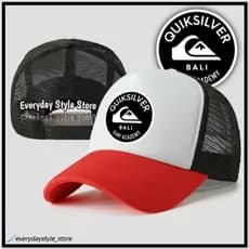 Quik BALI SURF ACADEMY Série Emblema Circular Clássico Onda Logotipo Malha Caminhão Chapéus Estilo Boné De Beisebol Masc
