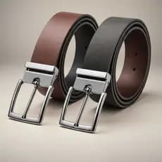 Cintos Masculino Dupla Face Couro Social Fivela Metalica Giratória Ajustável Premium Elegante Casual