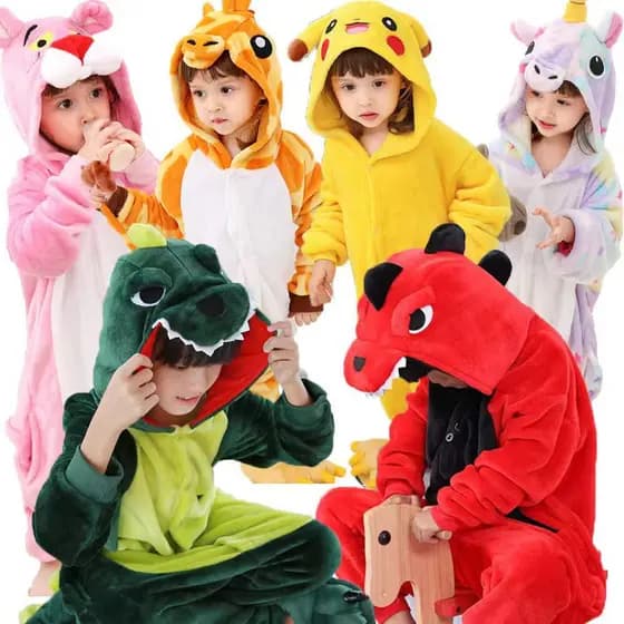 Pijama Infantil De Dinossauro/Stitch/Cobertor De Inverno Para Meninos/Meninas Jumspuit/Cosplay
