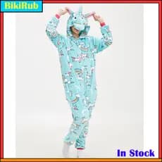 Natal Kigurumi Adorável Unicórnio Traje Adulto De Pelúcia Macacão Pijama Capuz Festa De Halloween Cosplay Vestido Extrav