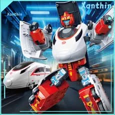 Action Figure Toy High-speed Train Transformer Rail Robot for Kids Boys Girls – Transforming Model Educational for Chi