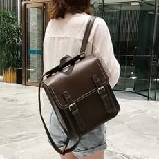 Nova Tendência de Moda pu Mochila Casual Retro Mochila de Couro Mochila Fixa para Estudantes Mochila para Senhoras