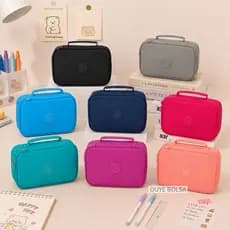 Estojo Escolar Box Grande Infantil Organizador Para Lapis Feminino Masculino Nylon Com Divisoria