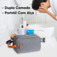 Necessaire Masculino Grande Dupla Viagem Organizadora Impermeável Com Alça