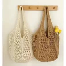 Bolsa Sacola Crochê Artesanal Linda Moda Praia Feminina de Ombro Verão Espaçosa