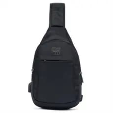 Bolsa Masculina Transversal Reef Sling Bag Antifurto USB Mochila Compacta Premium Preta