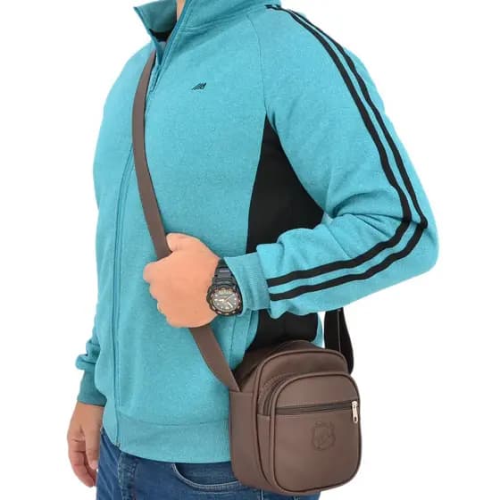 Bolsa masculina transversal Bolsa feminina pequena - Shoulder Bag Pochete em Couro Sintético Automotivo