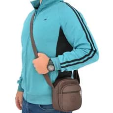 Bolsa masculina transversal Bolsa feminina pequena - Shoulder Bag Pochete em Couro Sintético Automotivo