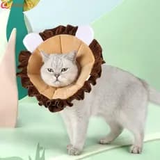 MXMUSTY Coleira Elizabeth Para Gatos , Ajustável Anti Lambida Em Formato De Leão Macia E Confortável Recuperação De