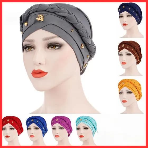 Turbante Feminino Gorro Moda Lenço Leite Seda Muçulmano S0XP