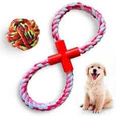 Kit 2 Brinquedos Para Cachorro Mordedor Pet Puxador Bola Corda