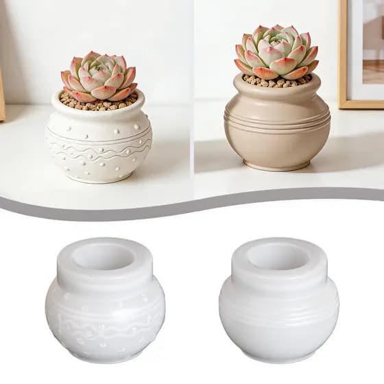 DIY Aromaterapia Gesso Resina Cimento Molde De Silicone Mini Tanque De Peixes Vaso De Flores Planta Suculenta