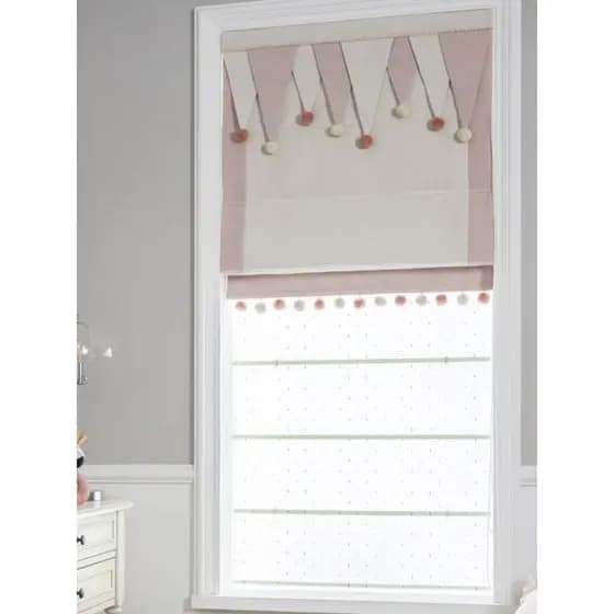 Nova rosa romana cortina dobrável cortina Blackout sala de estar quarto das crianças meninas Bay janela levantamento cor