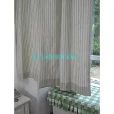 Muquan algodão linho misturado cortinas fio tingido Jacquard listras Semi-sombreamento ganchos plissados fixos pendurar