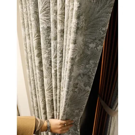 Nova cortina tridimensional Jacquard Chenille luz luxo high-end Blackout sala de estar quarto Bay janela floresta lugar