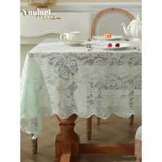 Toalha de mesa francesa luz verde frisada gaze bolo fotografia fundo bordado adereços pano branco toalha de mesa decorat