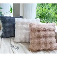 High-End simples luz luxo Catos longo coelho corte verificação de pelúcia pele de coelho luxo travesseiro almofada areia