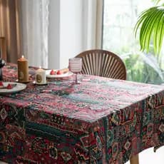 Toalha de mesa boêmia de algodão e linho retrô marroquino, toalha de mesa americana de alta qualidade para piquenique, B