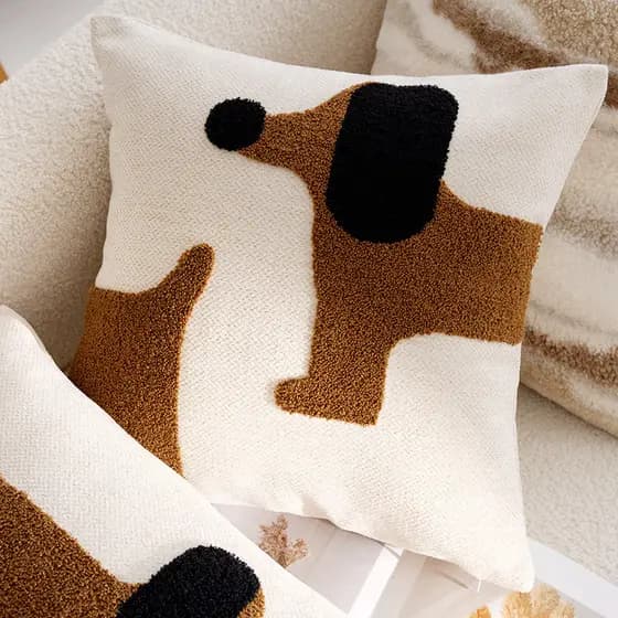 Estilo simples moderno travesseiro Dachshund filhote de cachorro Animal travesseiro estilo Medieval marrom sala estar so