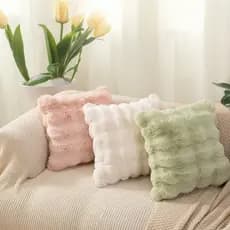 Novo estilo bolha coelho travesseiro de pelúcia outono inverno fronha de pelúcia Nordic sofá quarto almofada lombar