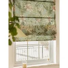 Estilo americano grande flor Retro cortina romana rolo cortina Blackout elevador cortina quarto Bay janela linho elástic