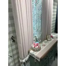 Rosa estilo francês costura flor pano cortinas sala de estar menina quarto cortinas Blackout algodão linho luz americana
