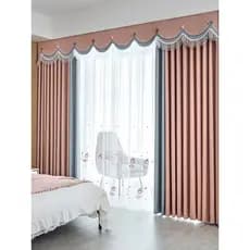 Cortina rosa quarto estilo princesa quente romântico High-End dupla face algodão linho Blackout completo menina quarto j