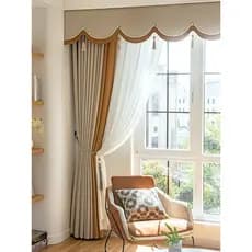 Cortinas estilo creme francês sala de estar luz luxo antibacteriano remover formaldeído Blackout completo engrossado Xia