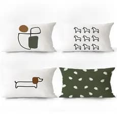 Nordic dos desenhos animados Animal estilo europeu retangular travesseiro sofá sala de estar modelo camurça lombar fronh